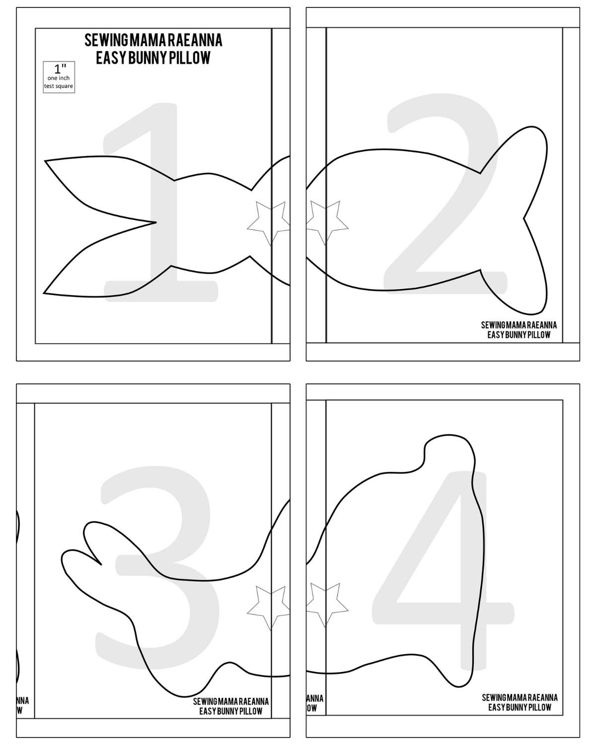 Free Printable Easy Fabric Bunny Template
