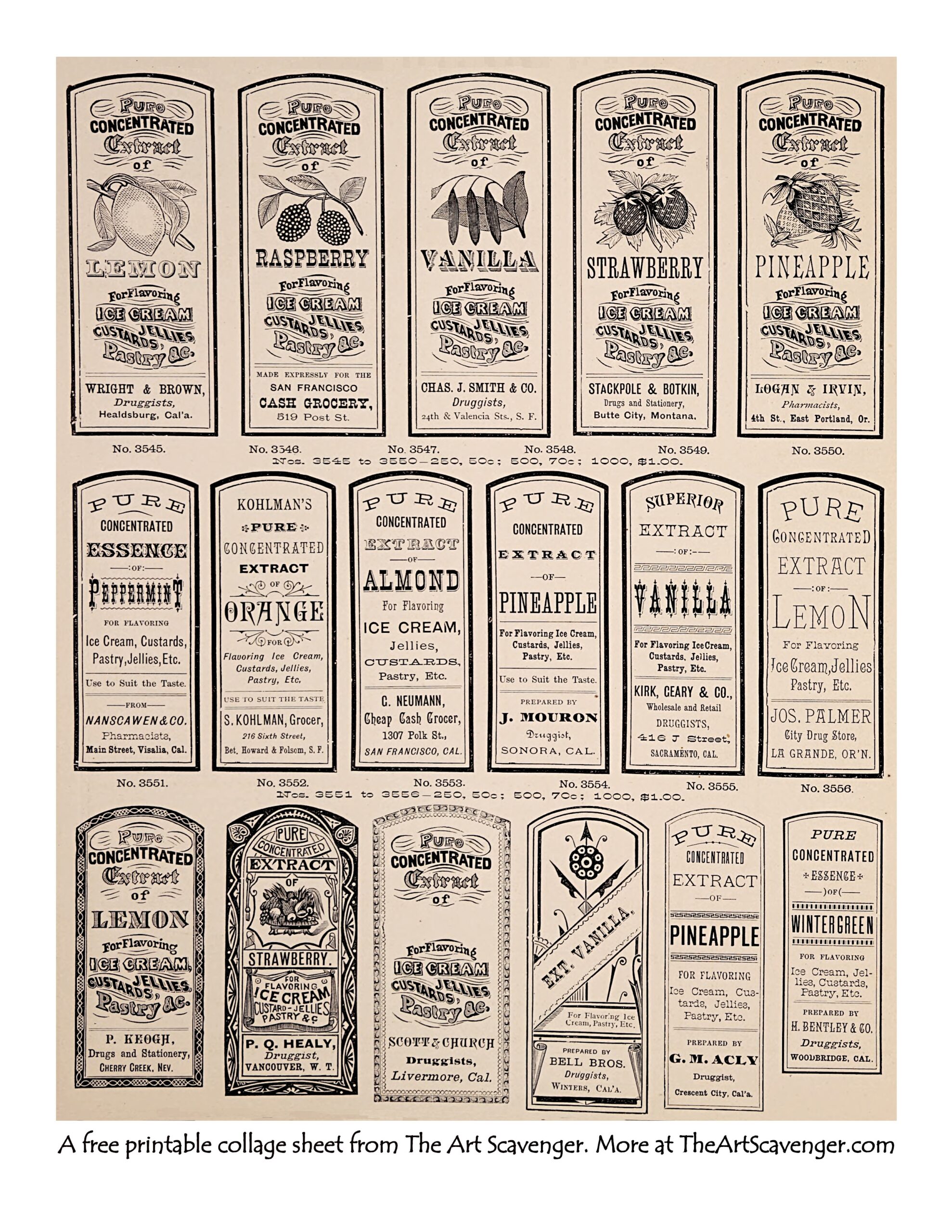Free Vintage Flavor Extract Labels The Art Scavenger Free Vintage Flavor Extract Labels The Art Scavenger
