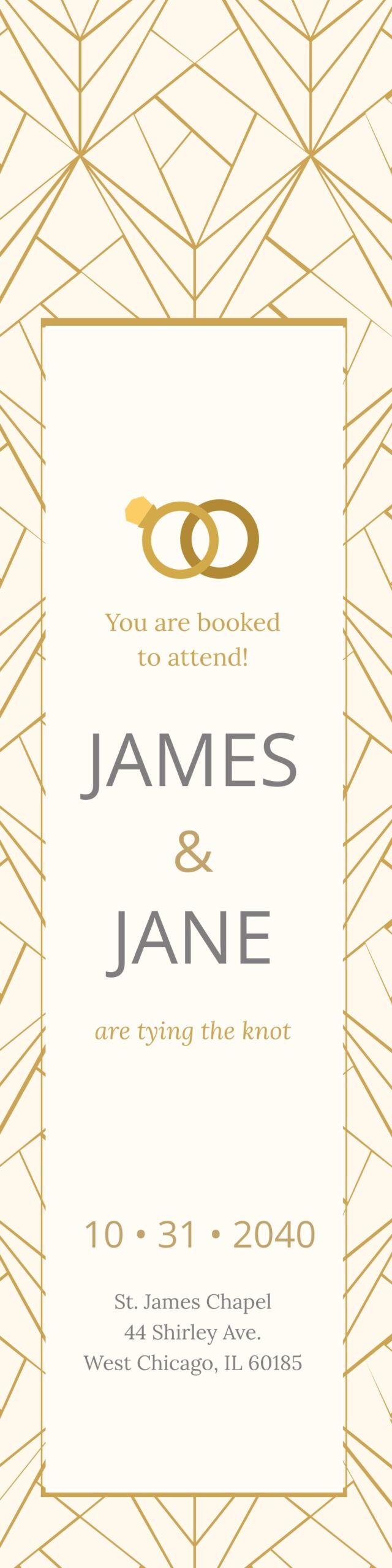Free Wedding Bookmark Template To Edit Online