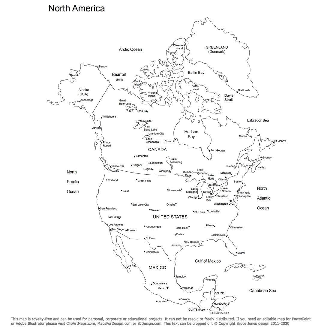 Free Printable North America Map Free Printable North America Map