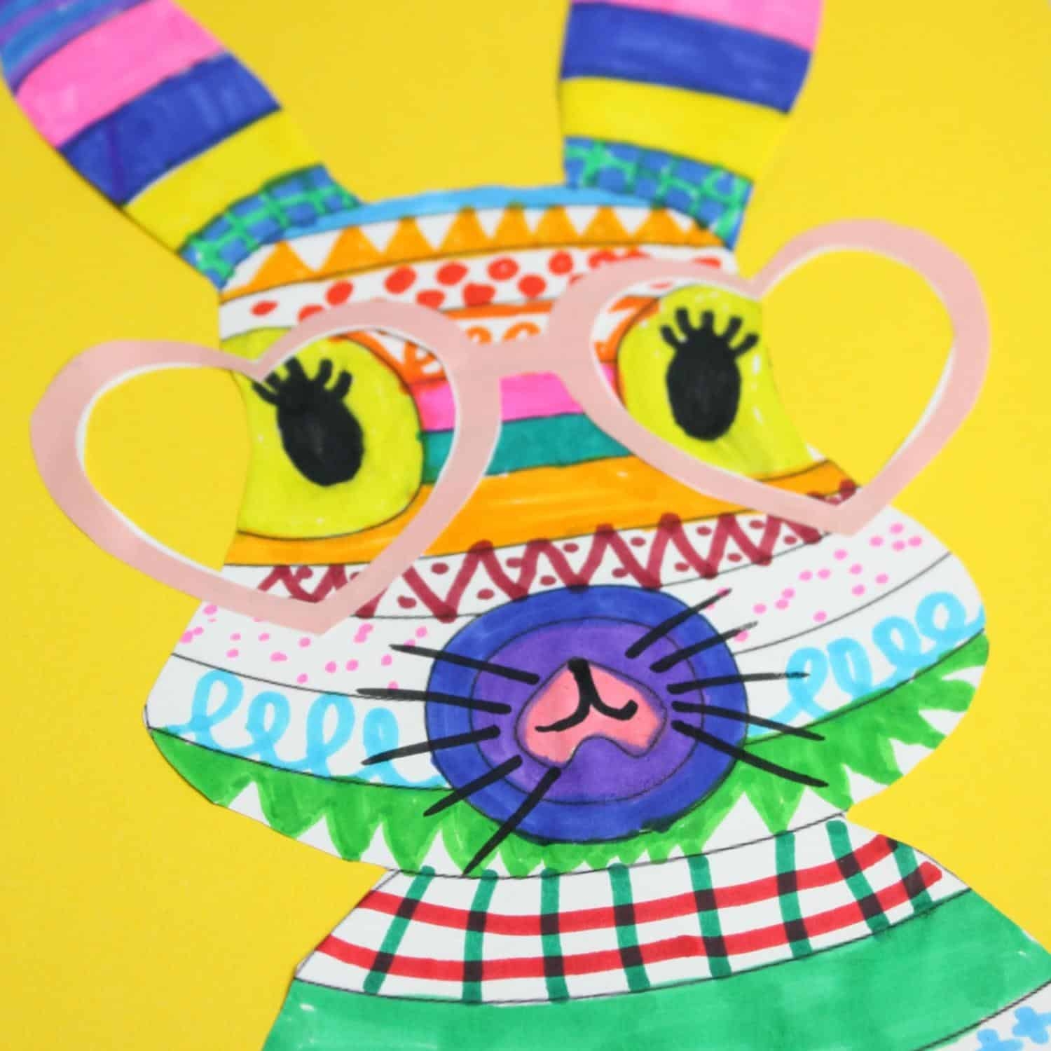 Funny Bunny Pattern Coloring Printable Emma Owl