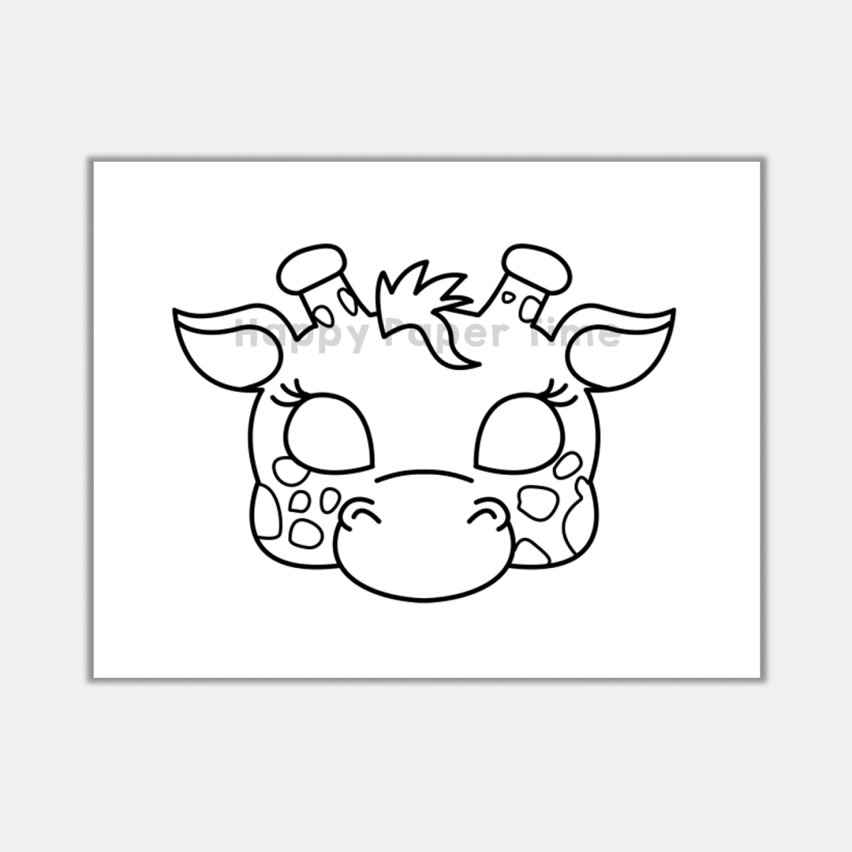 Giraffe Paper Mask Printable African Animal Coloring Craft Activity Costume Made By Teachers