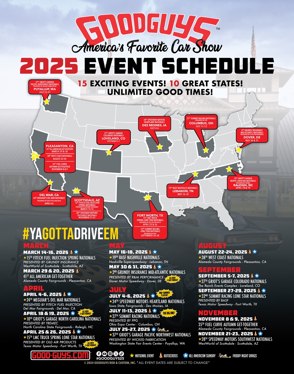 Goodguys Rod U0026 Custom Association Announces 2025 Season Event Schedule Goodguys News