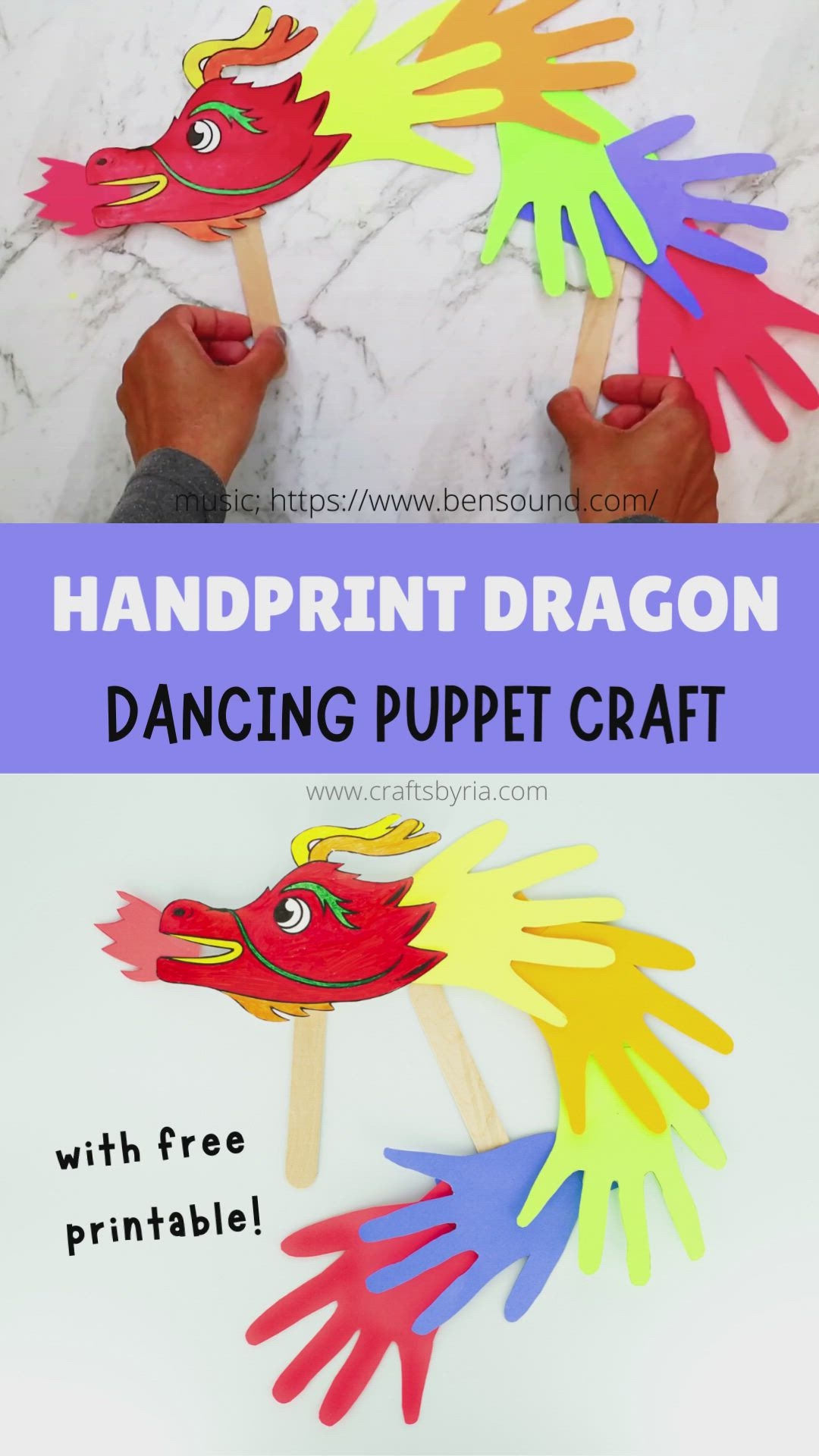Handprint Dragon Craft With Free Printanle Template Handprint Dragon Craft With Free Printanle Template