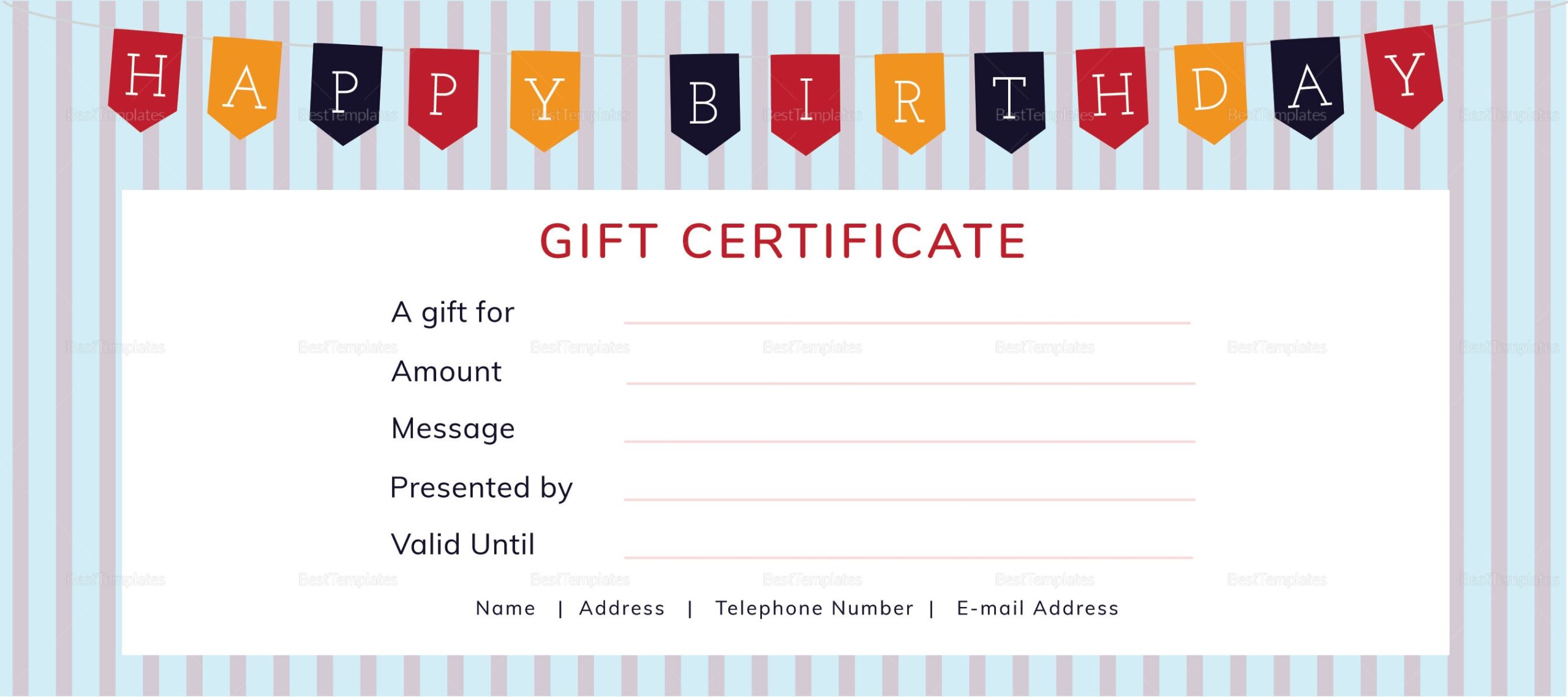 Printable Birthday Gift Certificates Templates Free