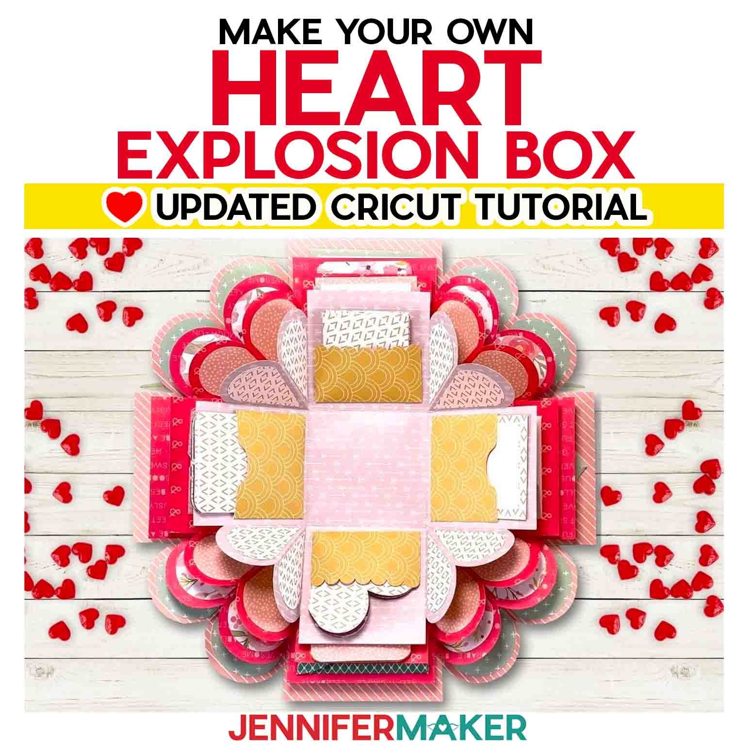 Heart Explosion Box Template Free SVG File Jennifer Maker