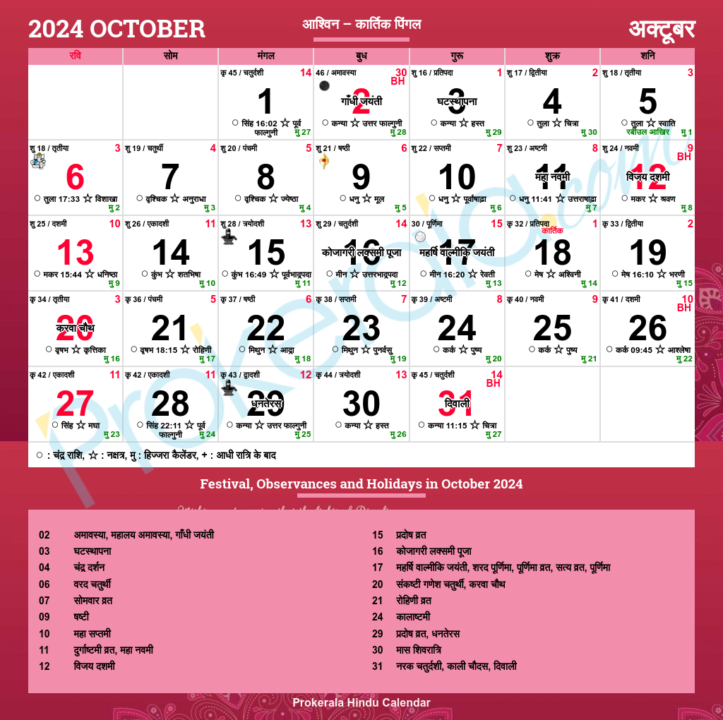 Hindu Calendar 2025 Festivals Auspicious Days U0026 Important Dates