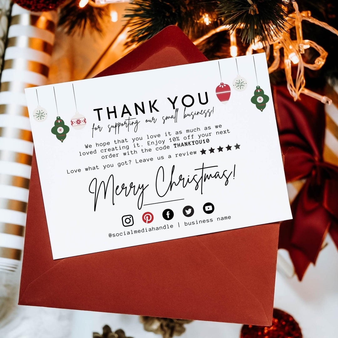 Holiday Business Thank You Card Christmas Business Card Template Thanks For Your Purchase Small Business Printable Card Xmas Card Etsy Holiday Business Thank You Card Christmas Business Card Template Thanks For Your Purchase Small Business Printable Card Xmas Card Etsy