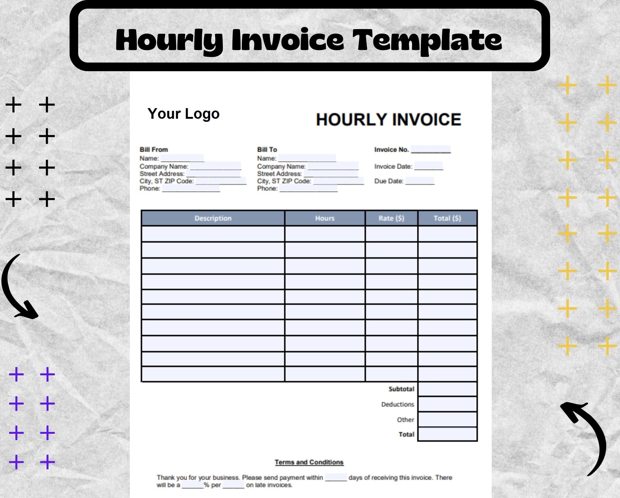 Hourly Invoice Hourly Invoice Forms Hourly Invoice Template DOCX U0026 PDF Easy To Edit