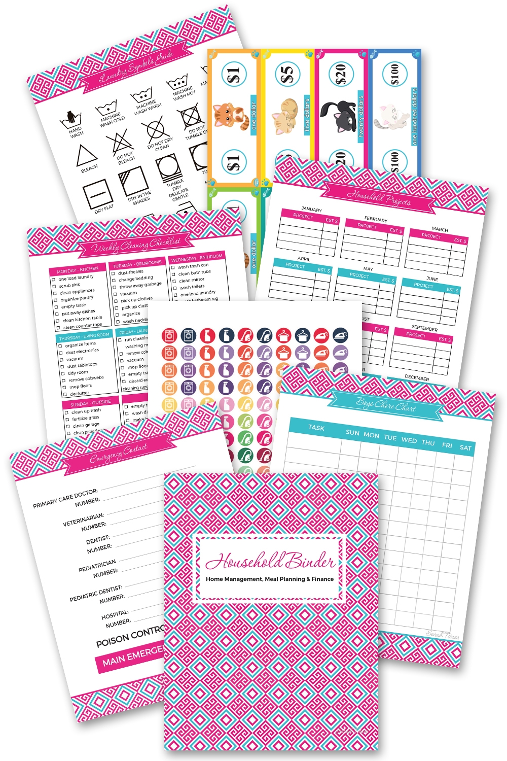 Household Binder Printables 110 Pages Sarah Titus