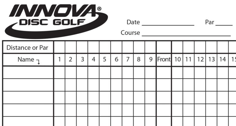 Downloadable Printable Blank Golf Scorecard Template Template Free