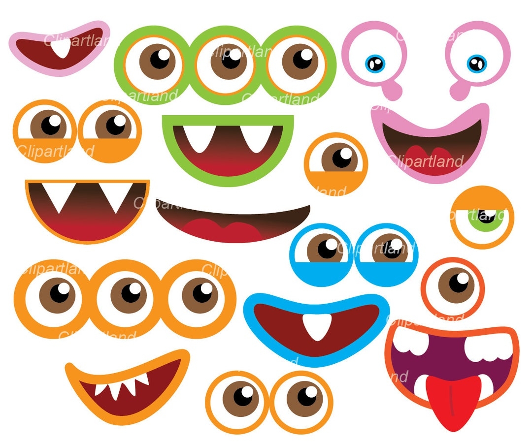 INSTANT DOWNLOAD Monster Eyes And Monster Mouths Clip Art Cm 11 Worksheets Library