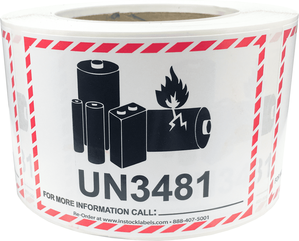 InStockLabels UN3481 Caution Lithium Battery Warning Stickers 500 Pack 3 25 X 4 25 Inch Walmart