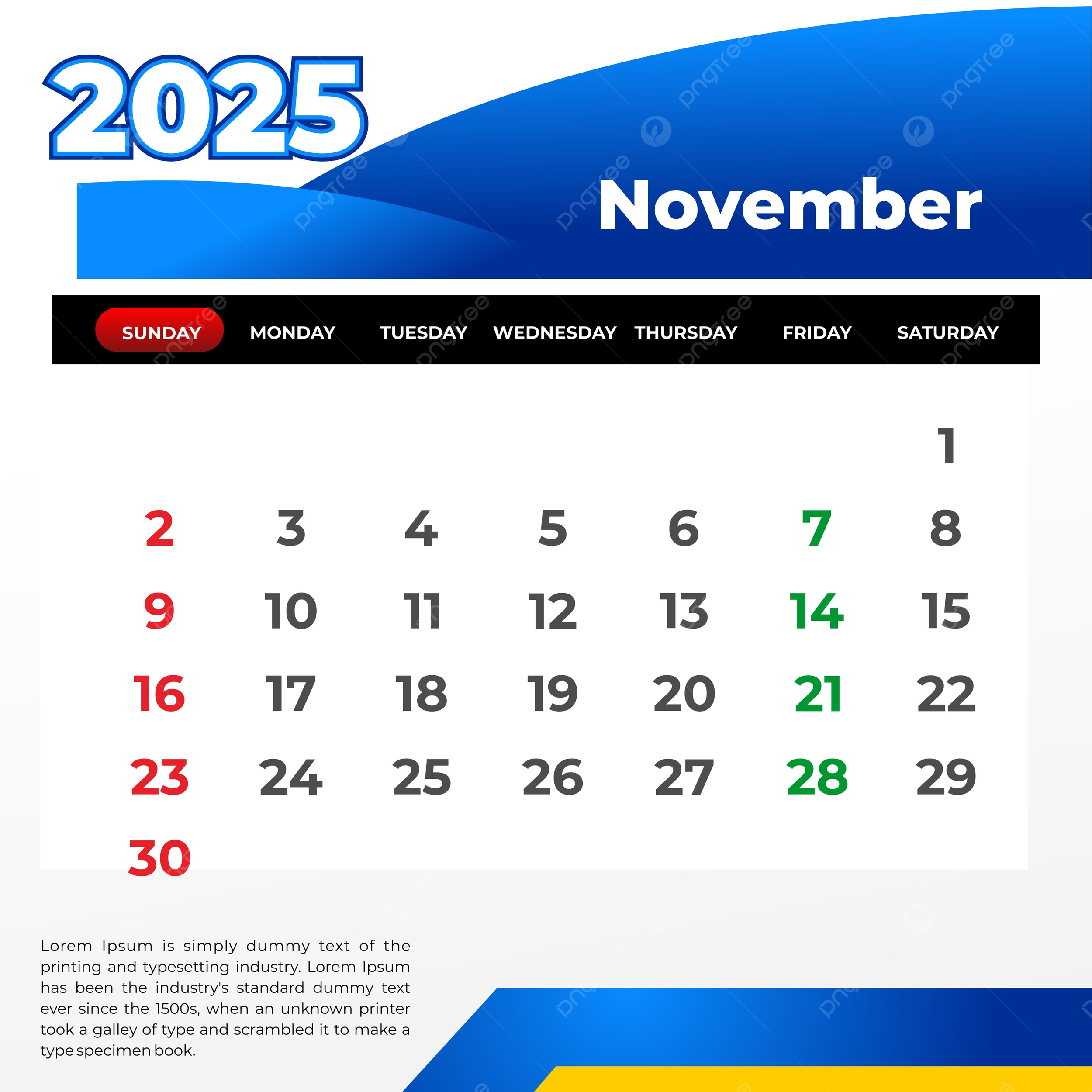 Kalender November 2025 Vektor Templat Untuk Unduh Gratis Di Pngtree