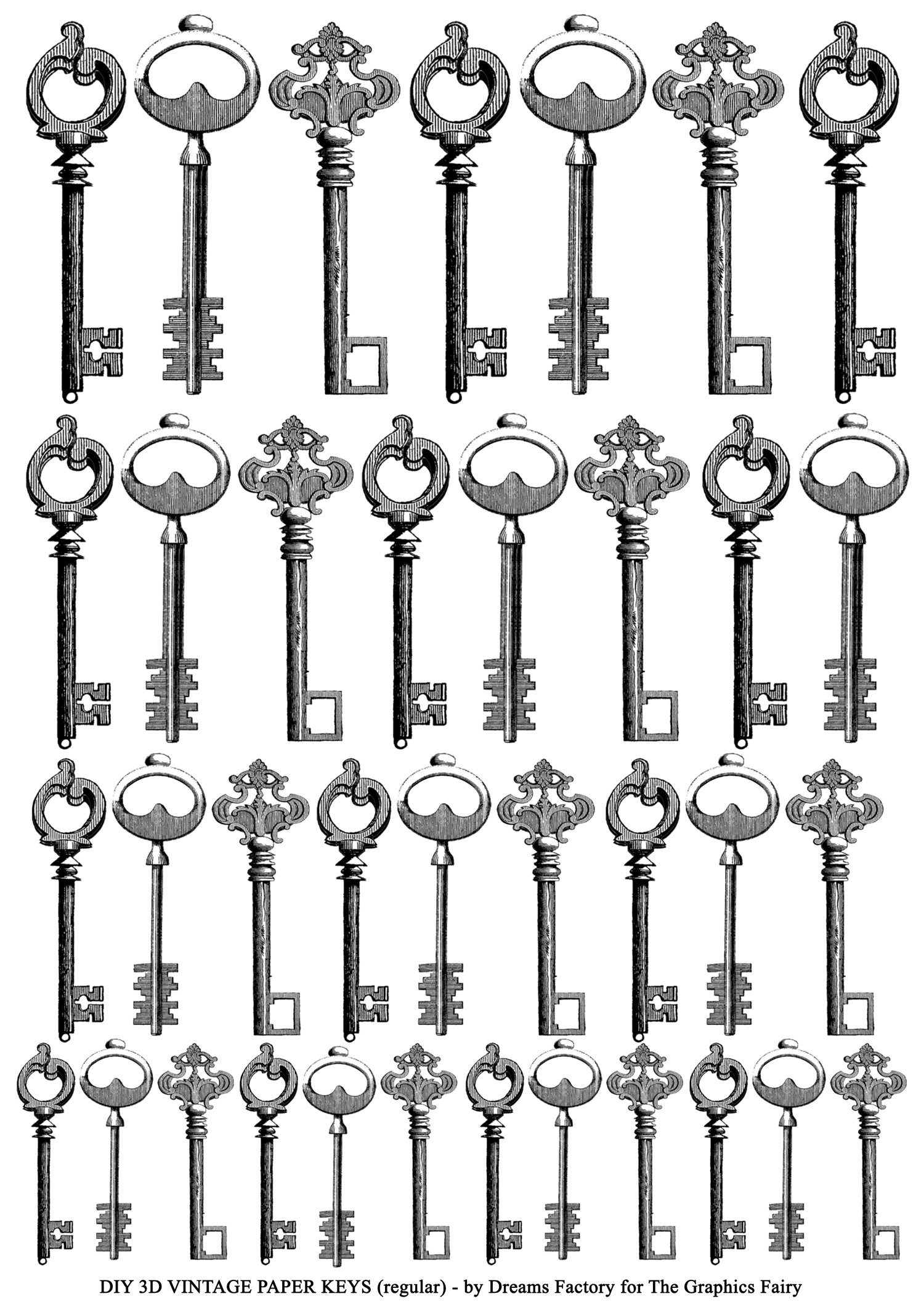 Keys Printable Craft Project The Graphics Fairy