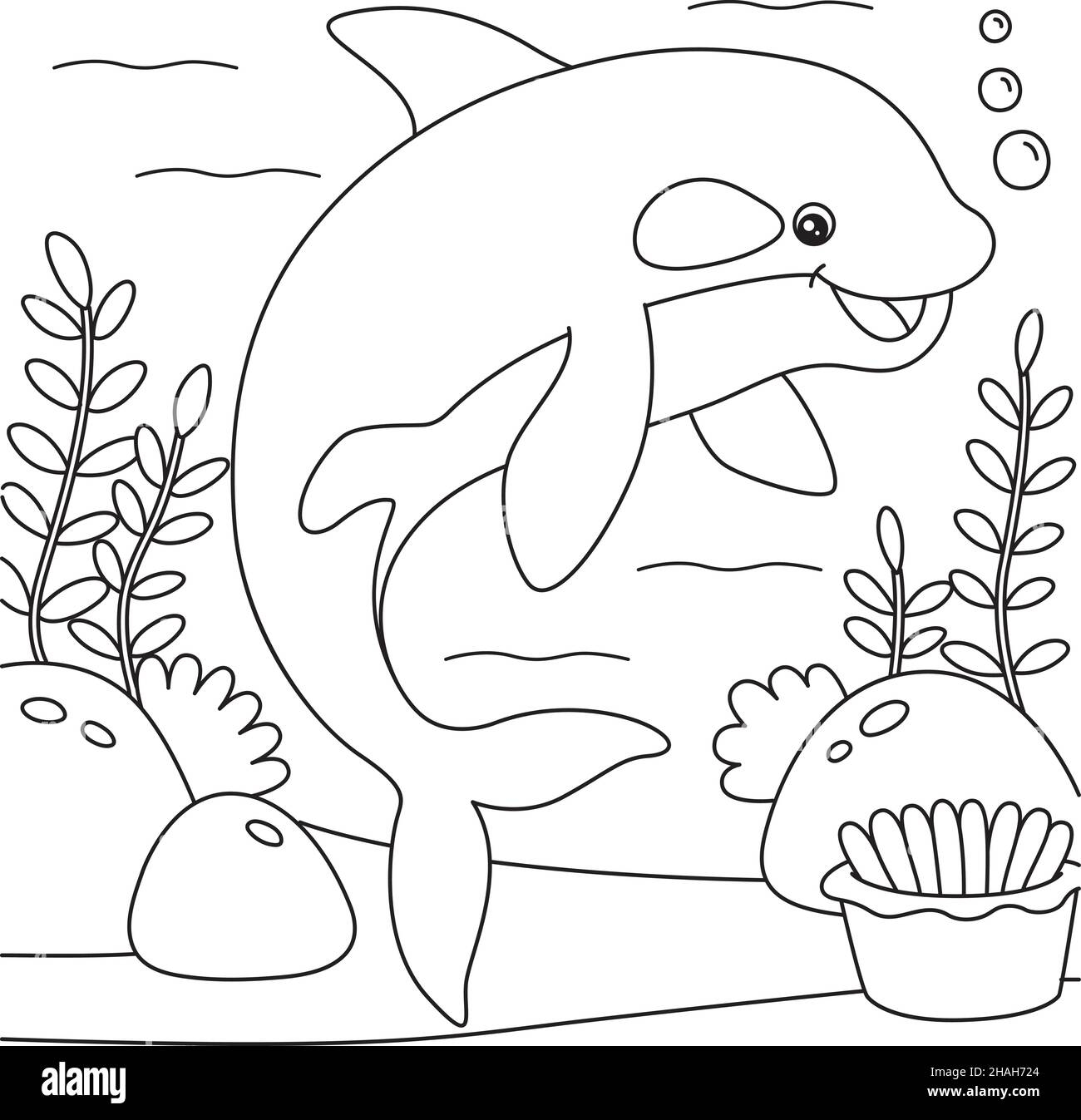 Killer Whale Coloring Page For Kids Stock Vector Image U0026 Art Alamy