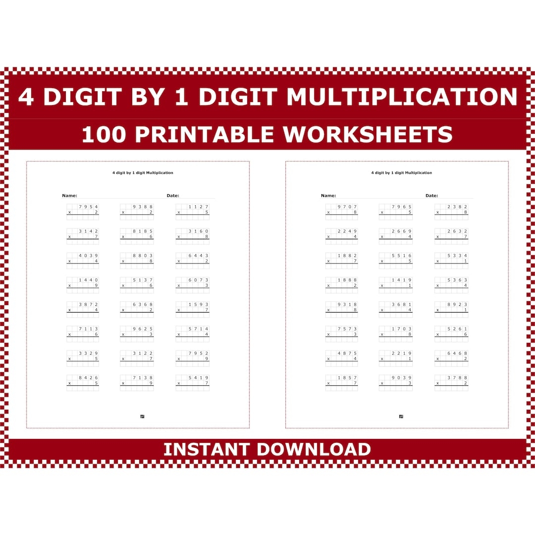 Lattice Multiplication Blank Templates 4 Original Digit