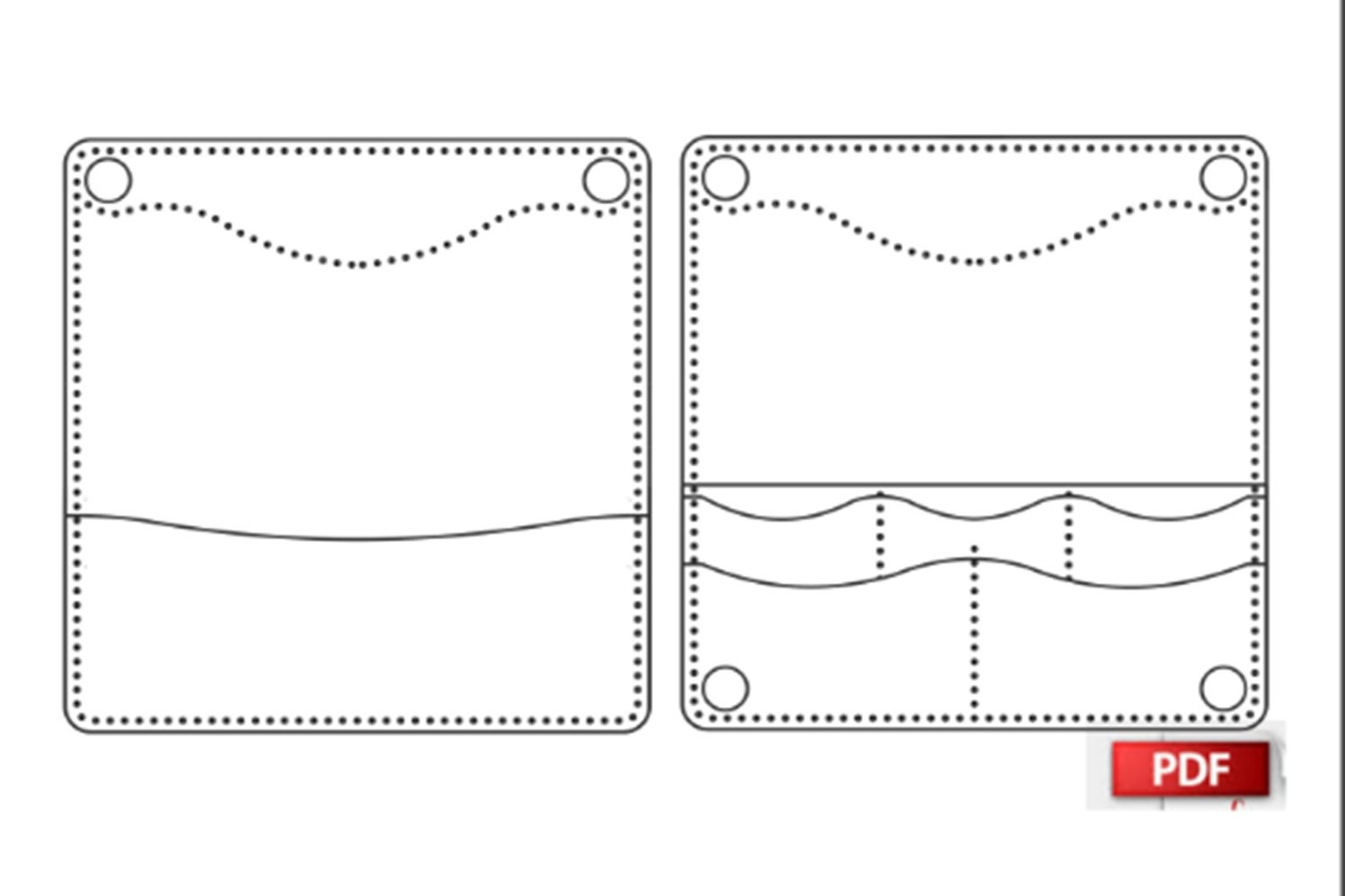 Leather Long Wallet Pattern PDF Leather Clutch Wallet