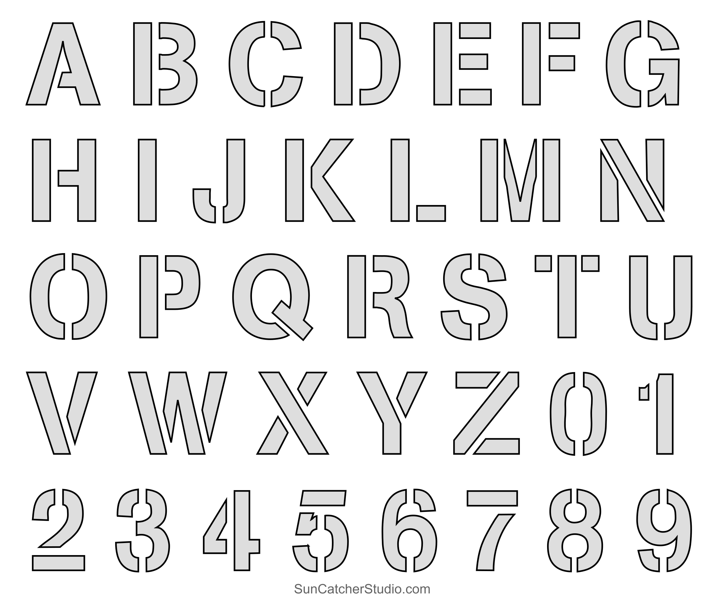 Letter Stencils Printable Alphabet Font Templates Patterns 