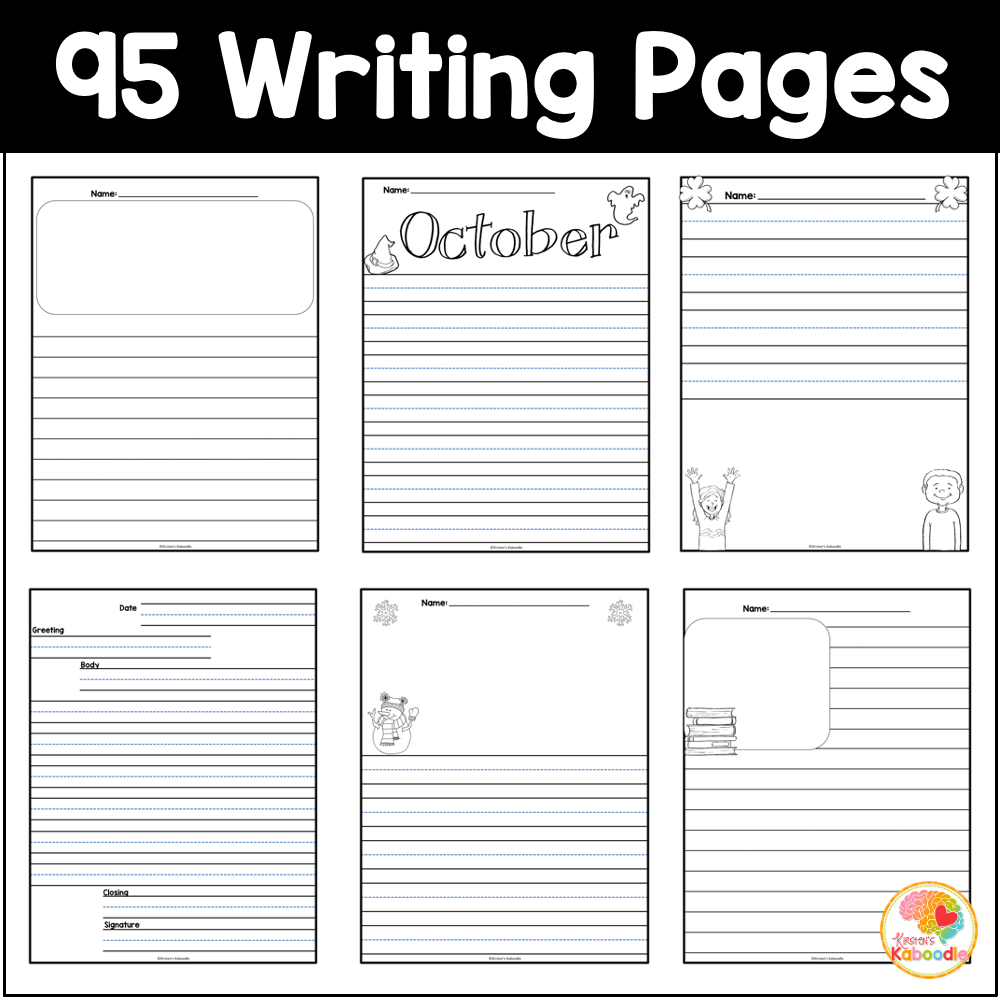 Free Printable Blank Kindergarten Writing Paper