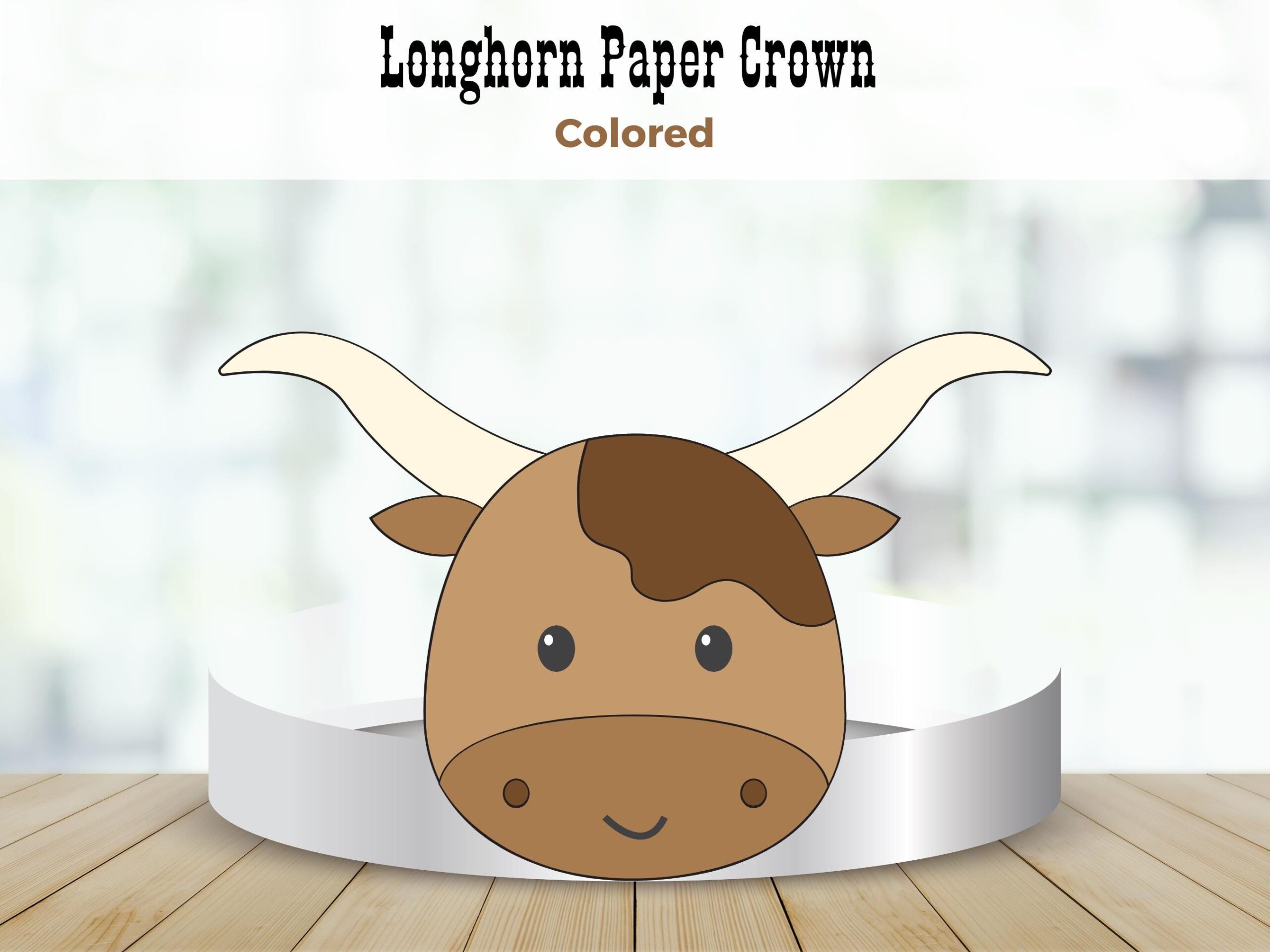 Longhorn Hat Paper Crown Craft Cow Paper Crown Template Wild 