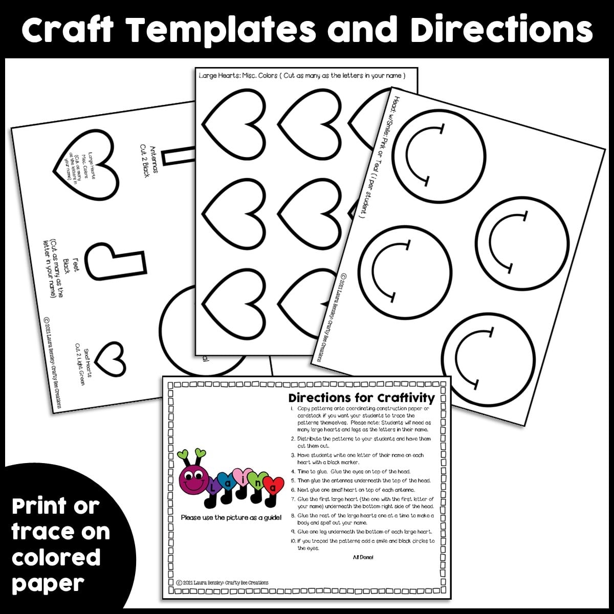 Love Bug Name Craft Activity Crafty Bee Creations Love Bug Name Craft Activity Crafty Bee Creations