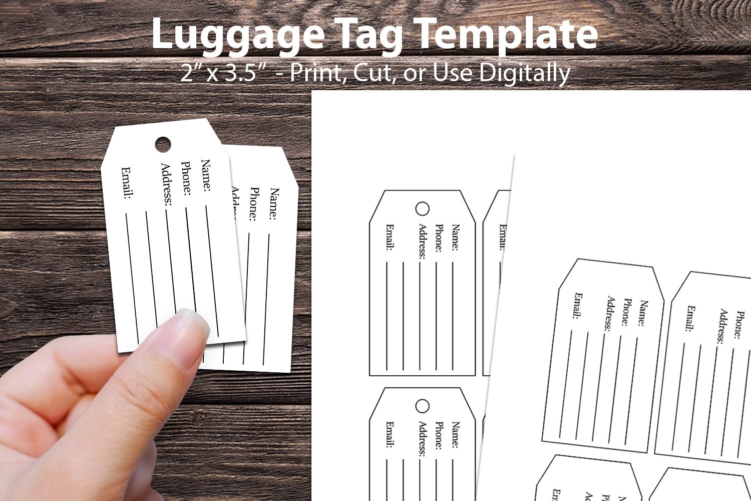 Free Printable Luggage Tag Template Free Printable Luggage Tag Template