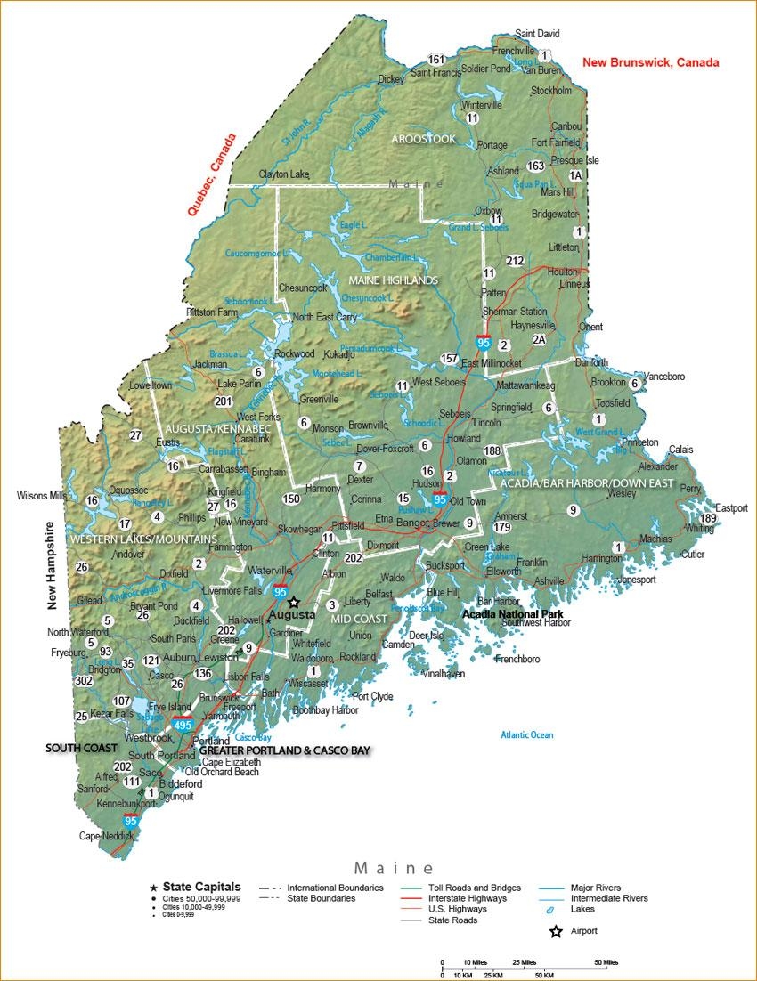 Printable Map Of Maine Coastline Printable Map Of Maine Coastline