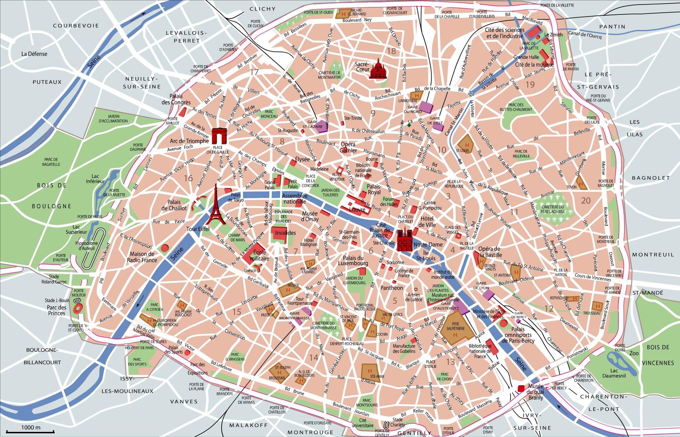 Printable Map Paris