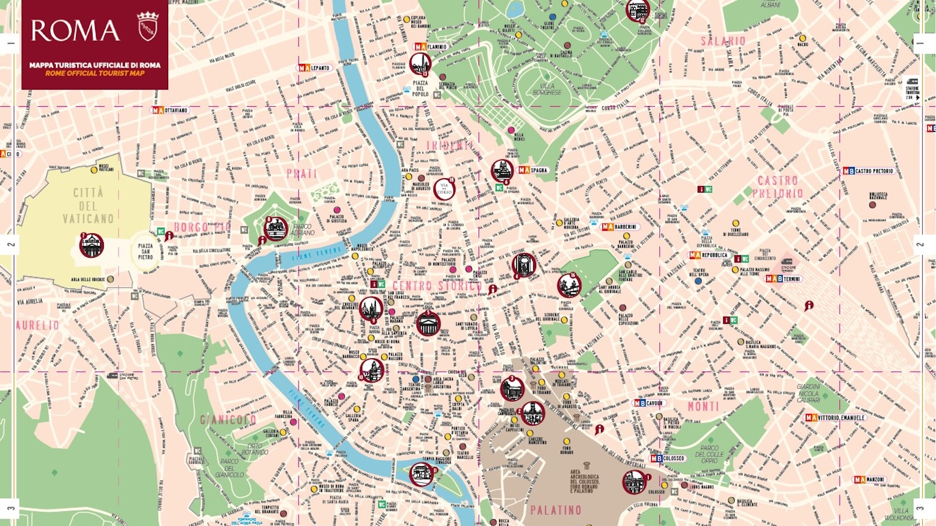 Printable Map Of Rome Italy