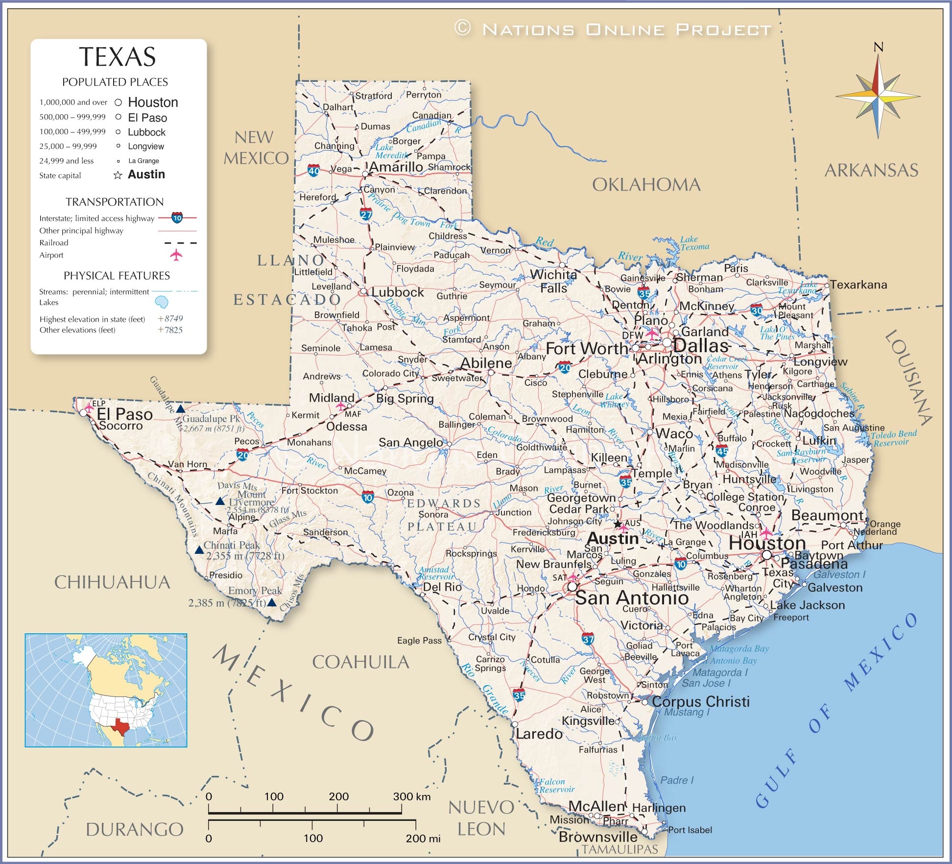 Map Of Texas State USA Nations Online Project Map Of Texas State USA Nations Online Project