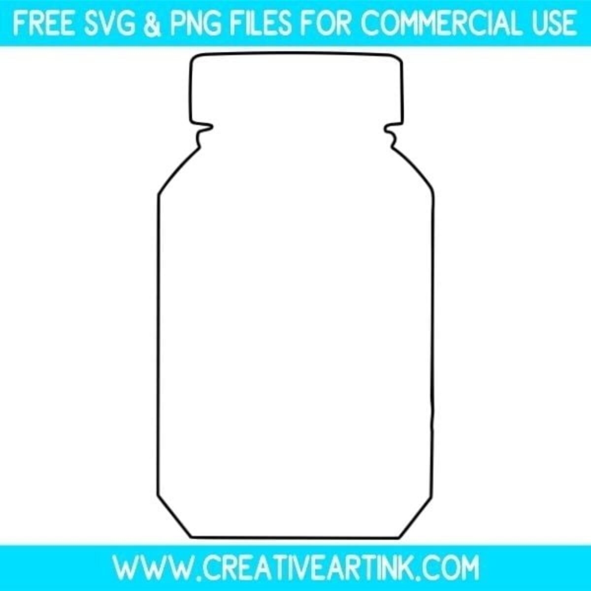 Mason Jar Template SVG Free SVG Creativeartink