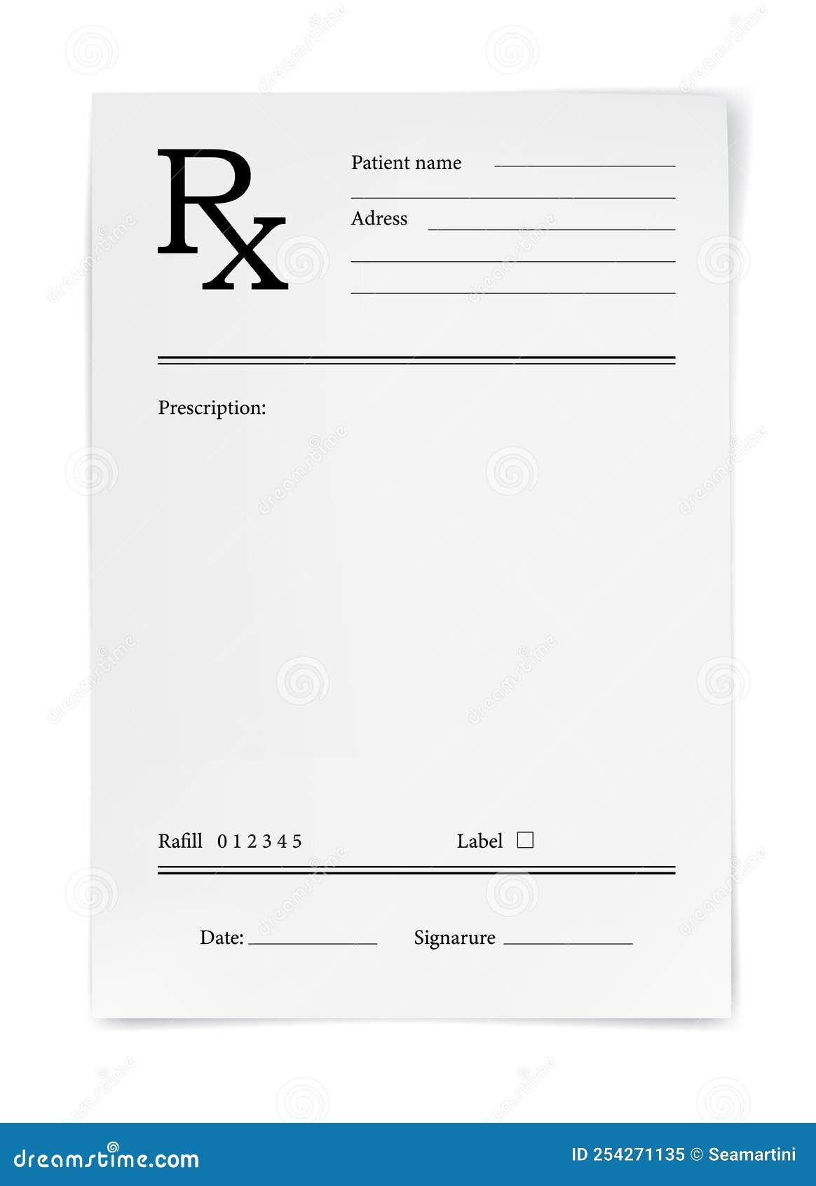 Medical Prescription RX Form Paper Sheet Template Stock Vector Medical Prescription RX Form Paper Sheet Template Stock Vector
