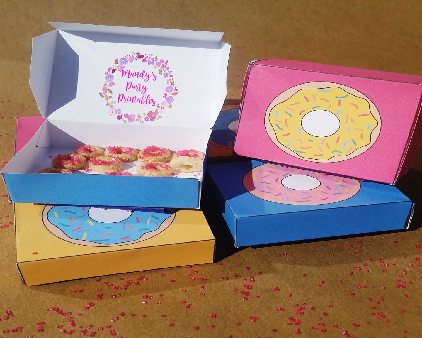 Mini Donut Boxes Free Printable Mandy s Party Printables