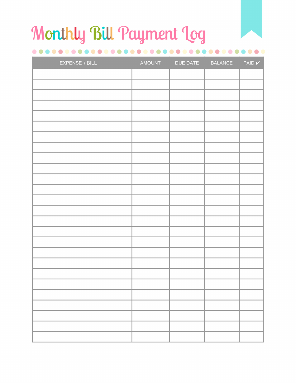 Free Printable Bills Template