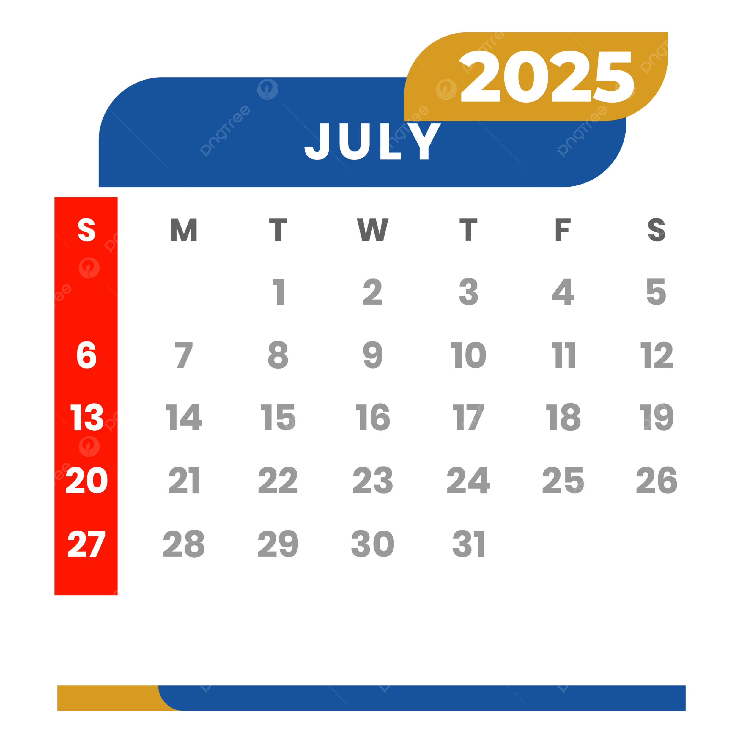 Monthly Calendar July 2025 Clipart Vector Monthly Calendar July 2025 Calendar 2025 PNG And Vector With Transparent Background For Free Download Monthly Calendar July 2025 Clipart Vector Monthly Calendar July 2025 Calendar 2025 PNG And Vector With Transparent Background For Free Download