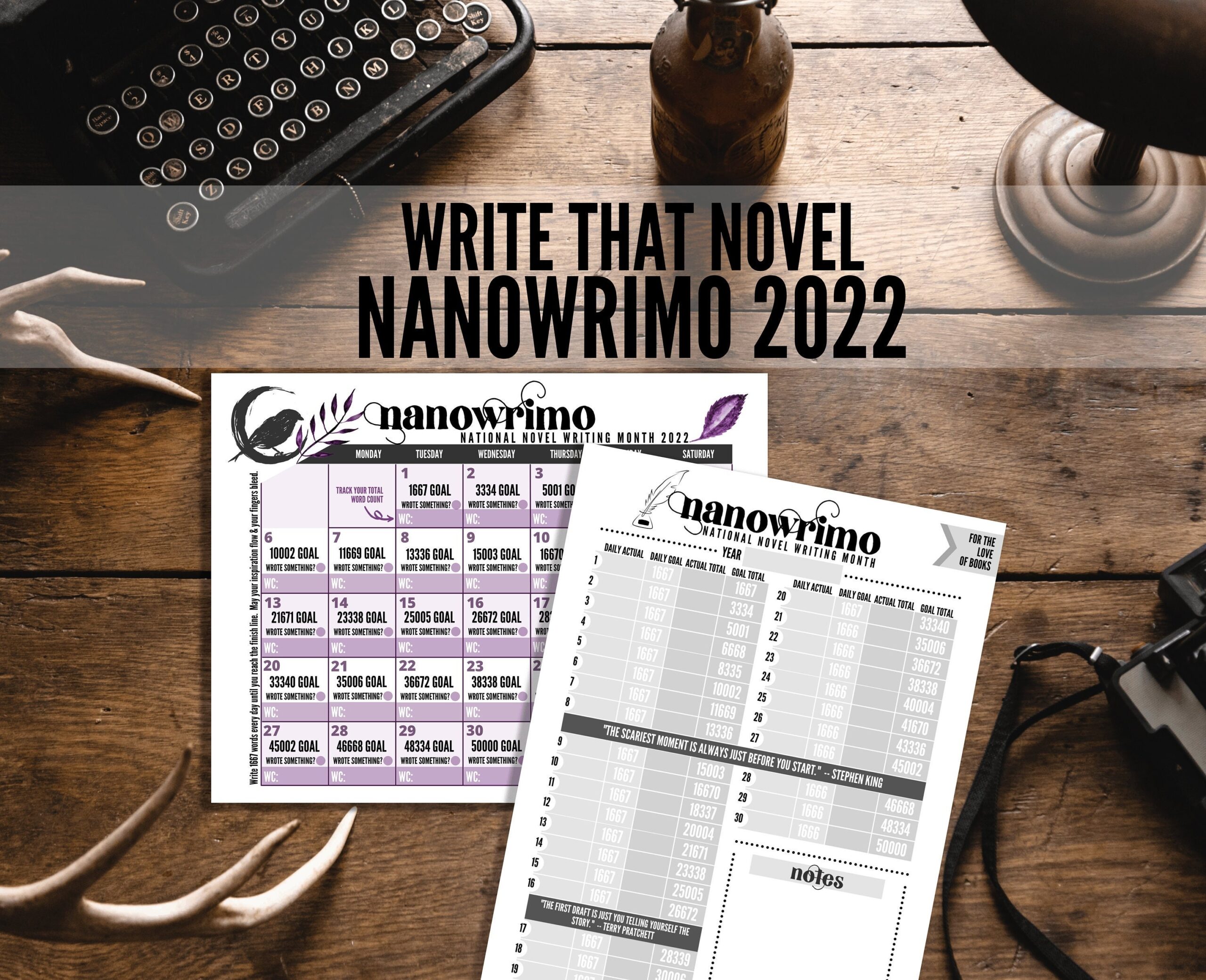 Blank November Nanowrimo Free Printable