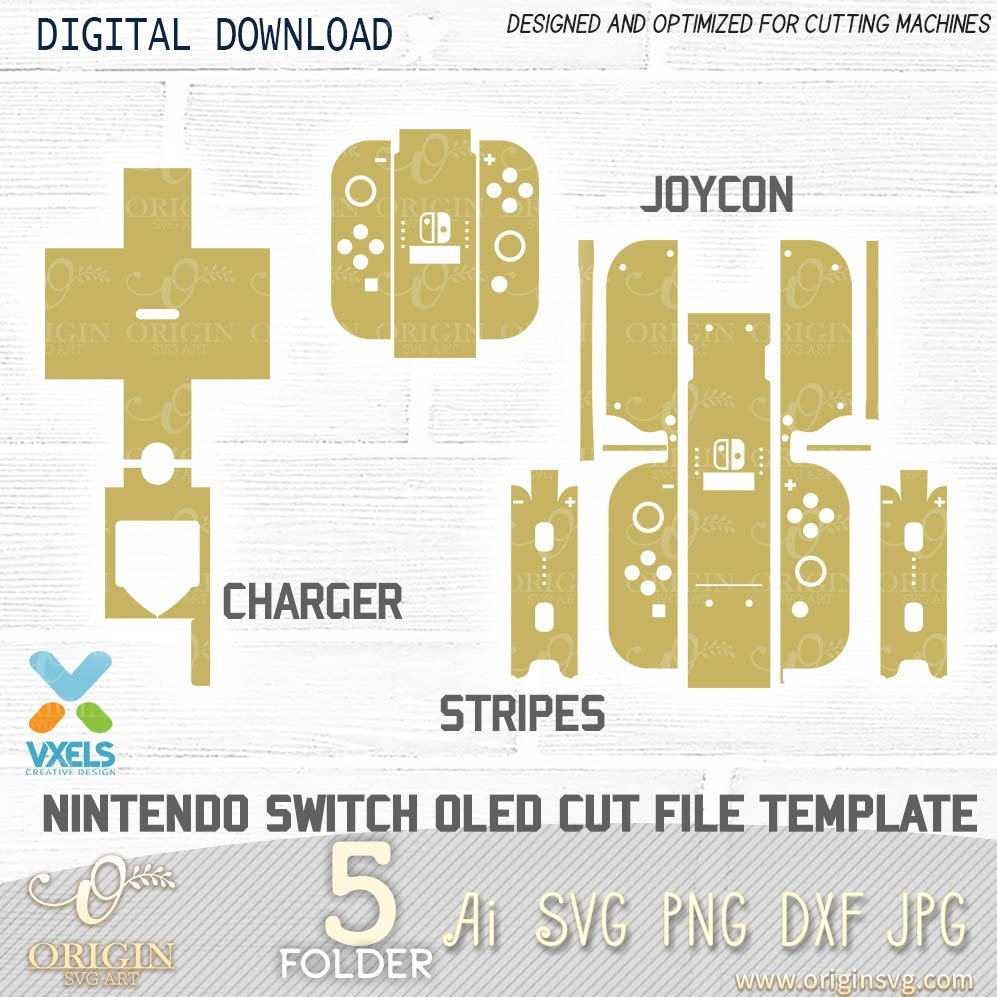 Nintendo Switch OLED Skin Vector Cricut And Cut File Template 