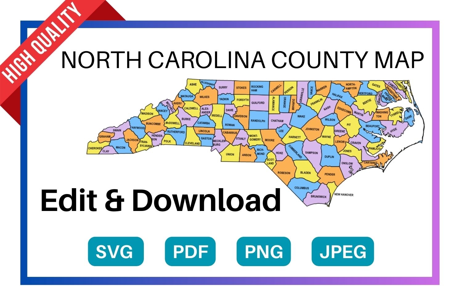 North Carolina County Map Editable U0026 Printable State County Maps North Carolina County Map Editable U0026 Printable State County Maps