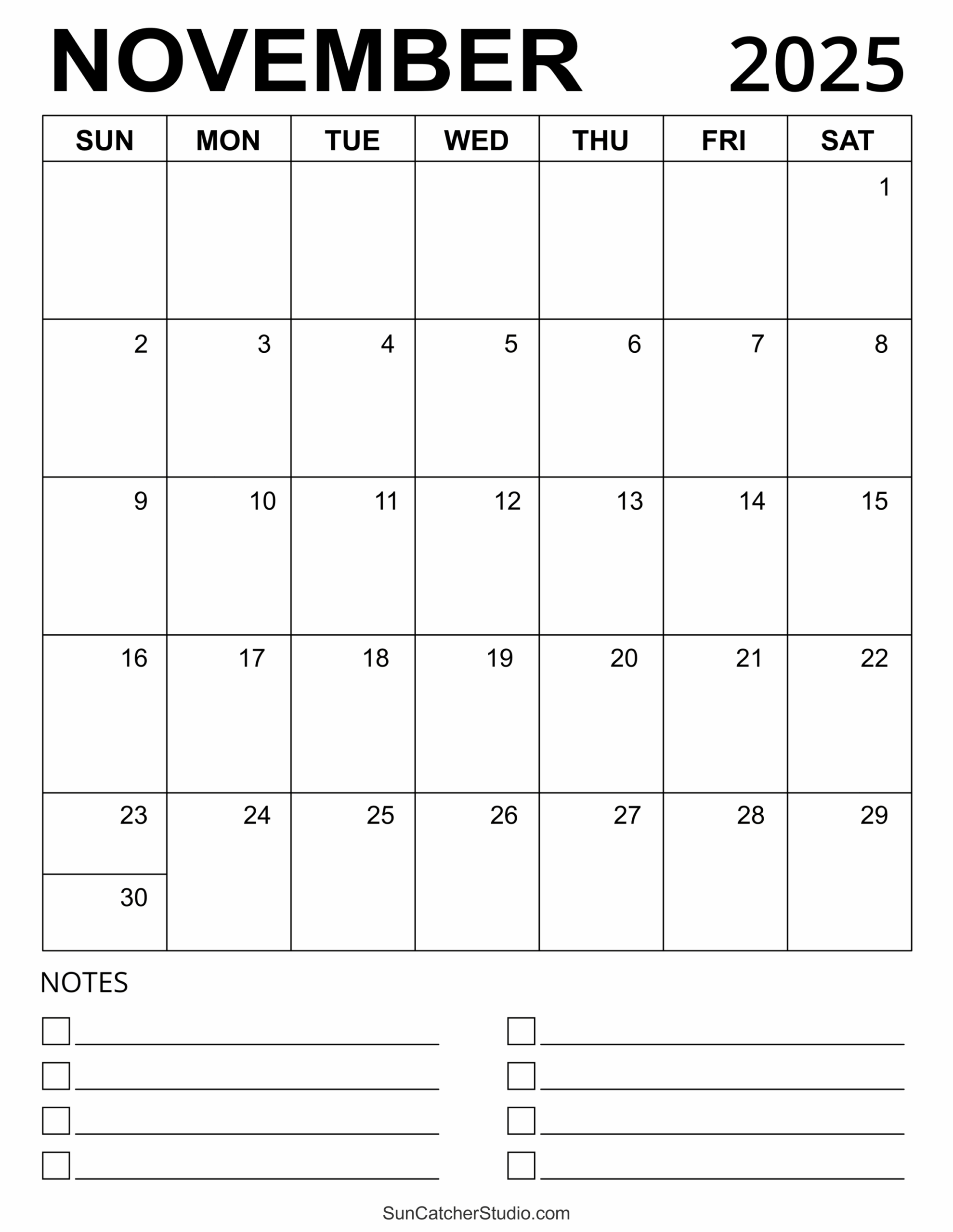 November 2025 Calendar Free Download