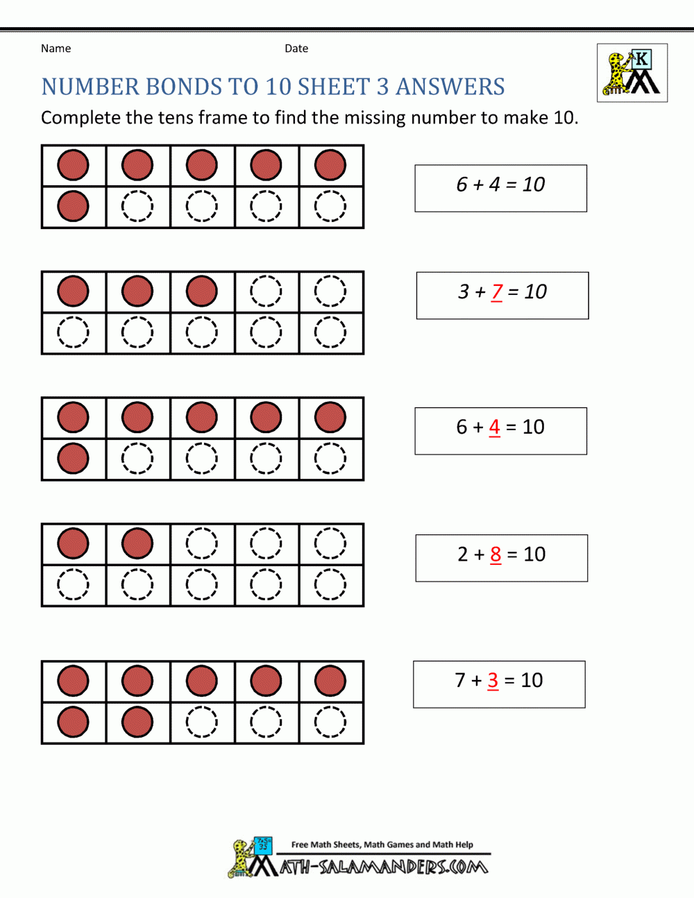 Blank Number Bonds Free Printable