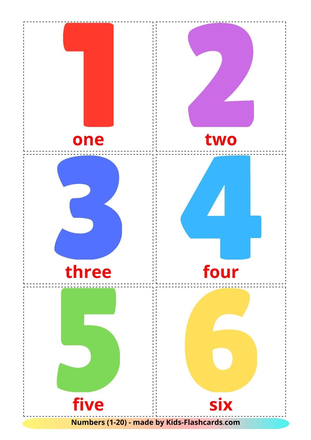 Free Printable Numbers 1 20 Pdf