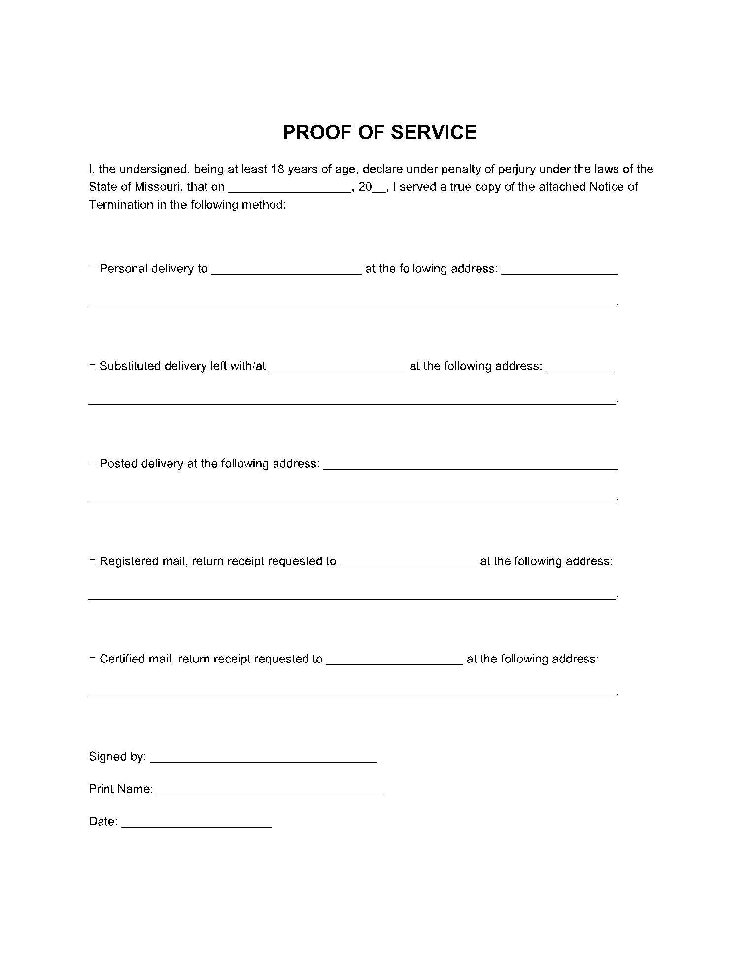 Free Printable Eviction Notice Template Ohio