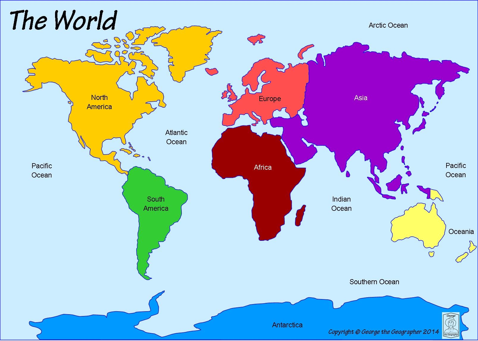 Printable Map Of The Continents