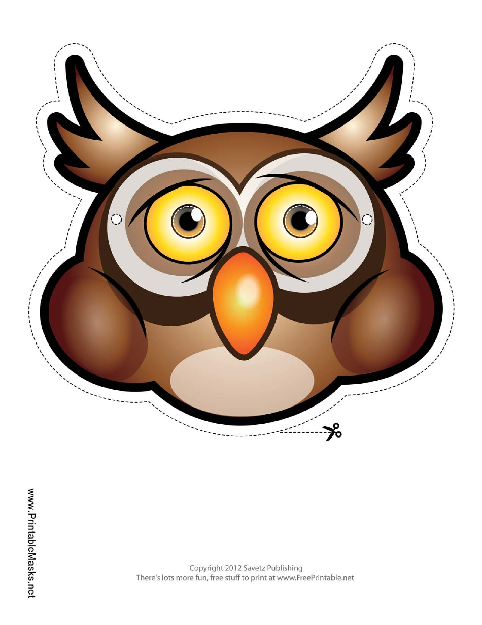 Owl Mask Template Brown Download Printable PDF Templateroller Owl Mask Template Brown Download Printable PDF Templateroller