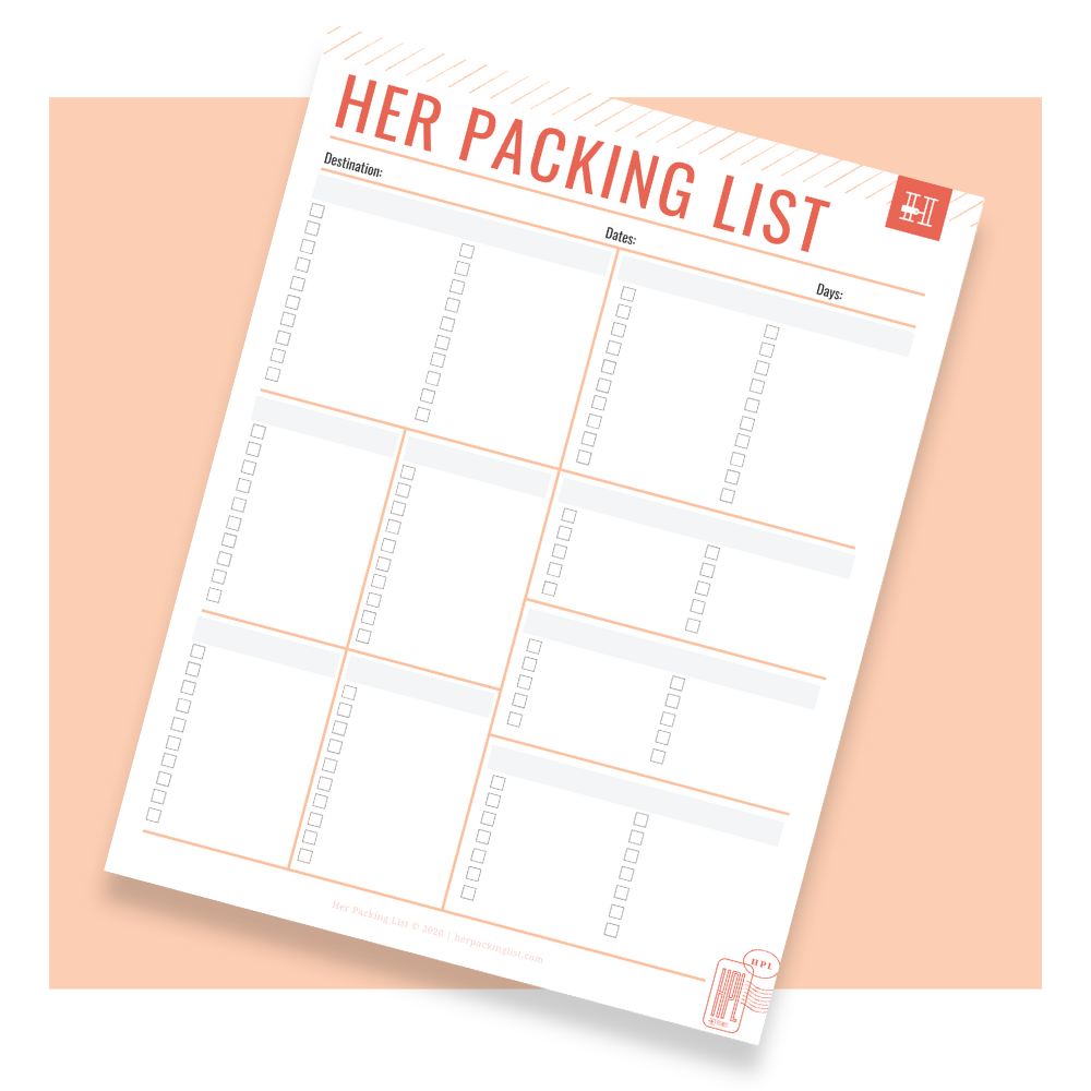 Packing Checklist Template Her Packing List Packing Checklist Template Her Packing List