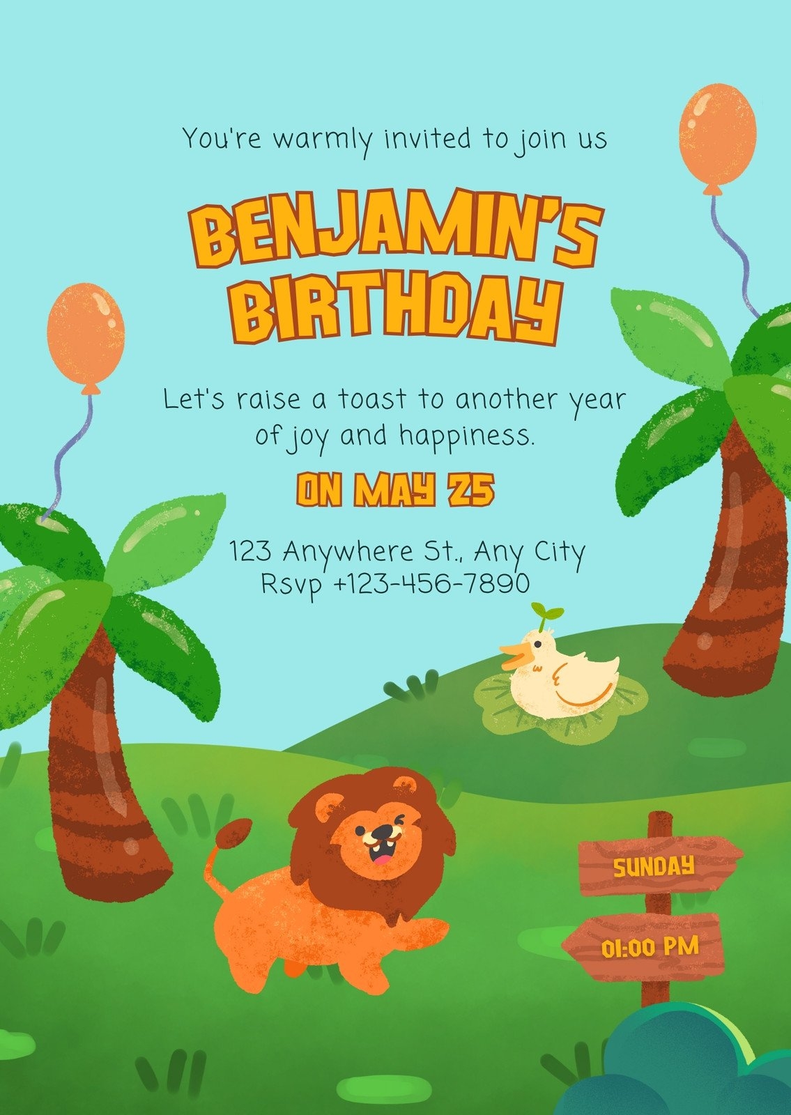 Page 2 Free Custom Printable Safari Invitation Templates Canva