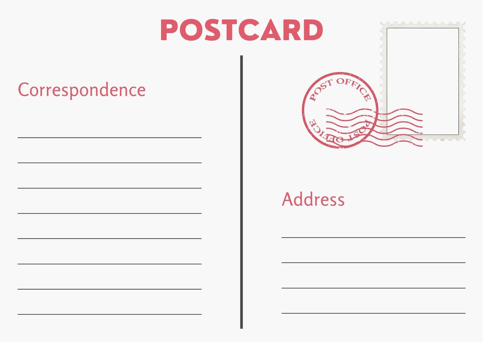 Postcard Template Free Printable Postcard Template Free Printable