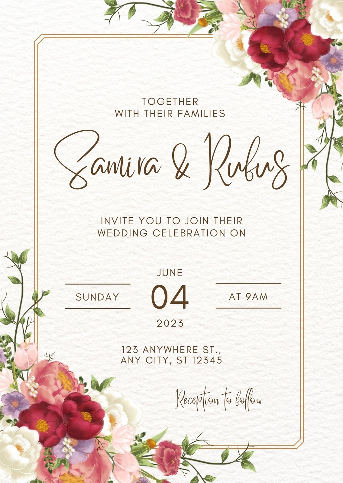 Free Printable Templates Wedding Invitations