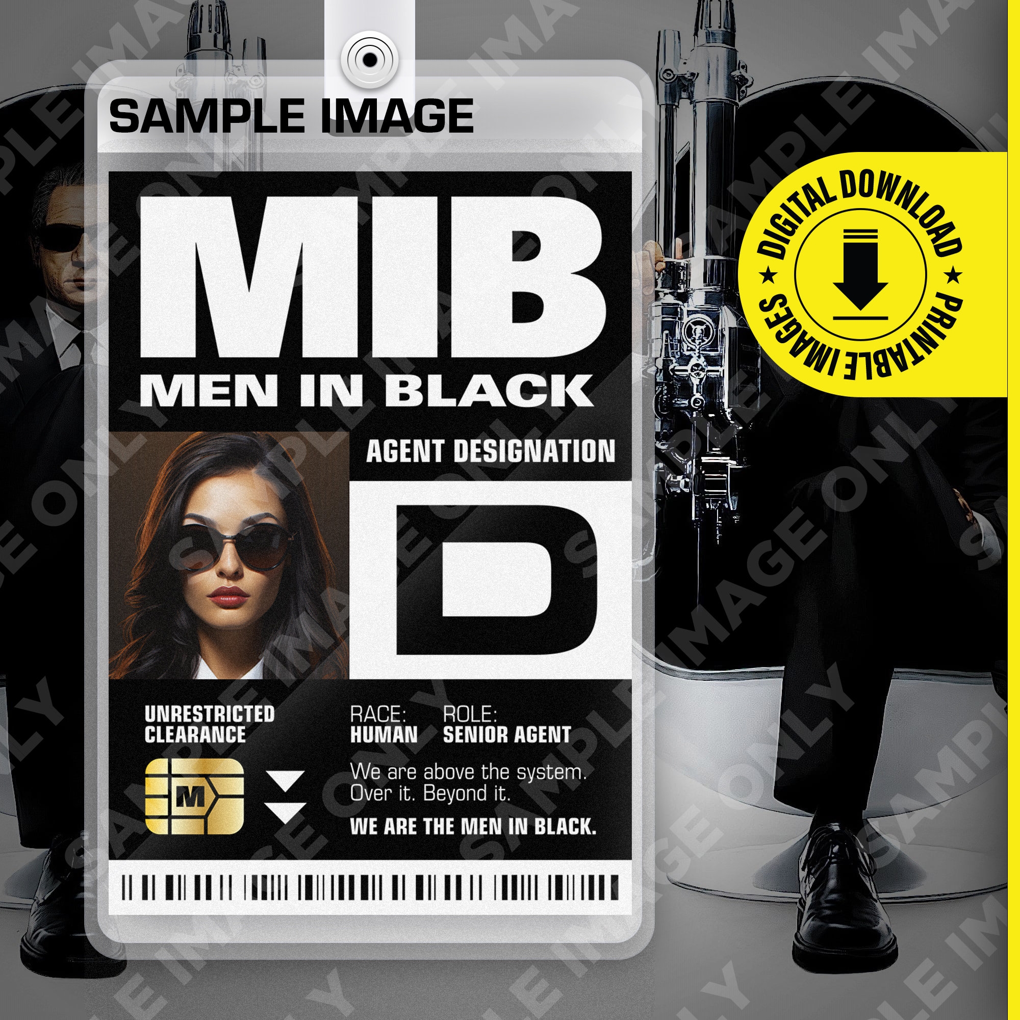 PDF Download Custom MIB Special Agent Men In Black ID Badge Card Halloween Cosplay Costume Name Tag Card Size 2 375 In X 3 375 In Etsy UK